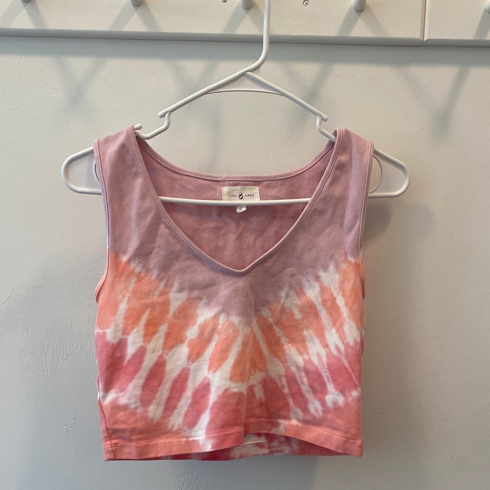 Lou & Grey Tie-Dye Crop Top - Pink Purple and Orange